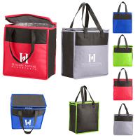 Two-Tone Flat Top Insulated Non-Woven Grocery Tote Bag